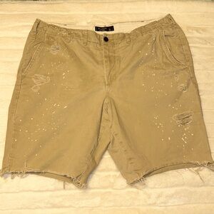 Abercrombie & Fitch Distressed Khaki Shorts